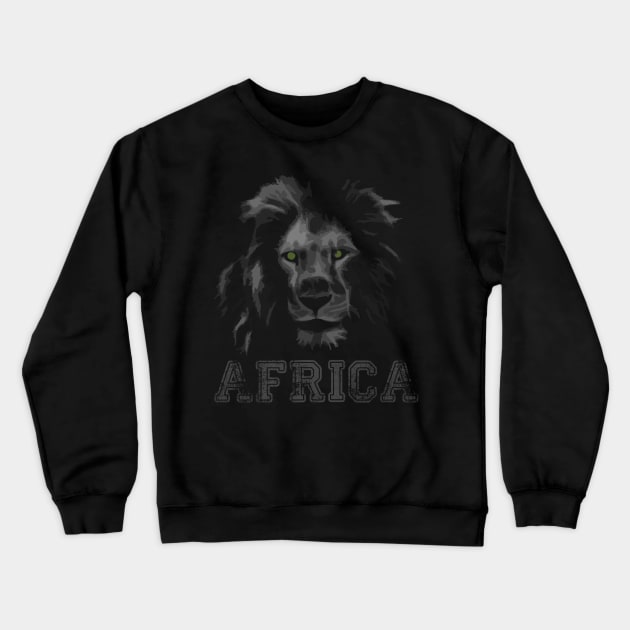 African Lion Crewneck Sweatshirt by Abili-Tees